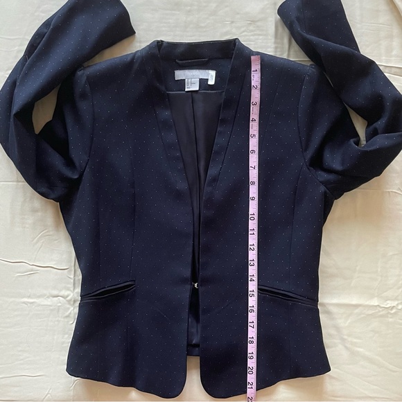 Navy (à pois) Cropped Tuxedo Jacket  w.Micro-Puff-Sleeves - Picture 4 of 6